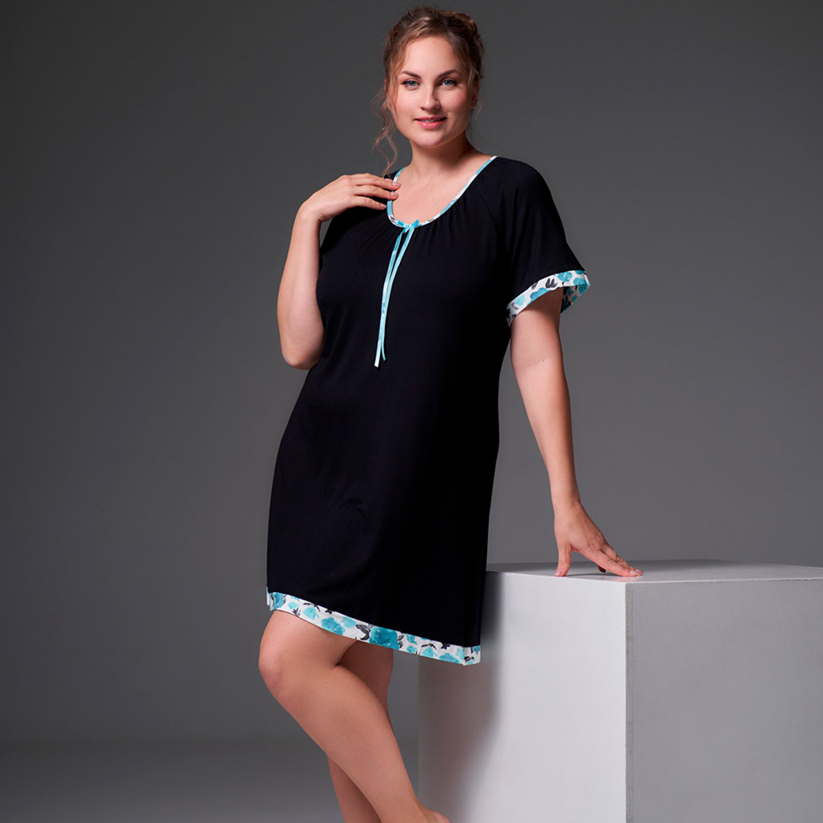 Plaisir Bamboo Natkjole i Sort - Fri Fragt ved 250 kr.