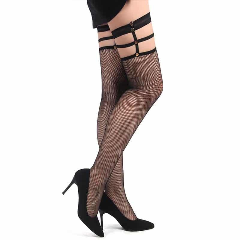 Forførende LoveLii Jenna Fishnet Selvsiddende Strømper
