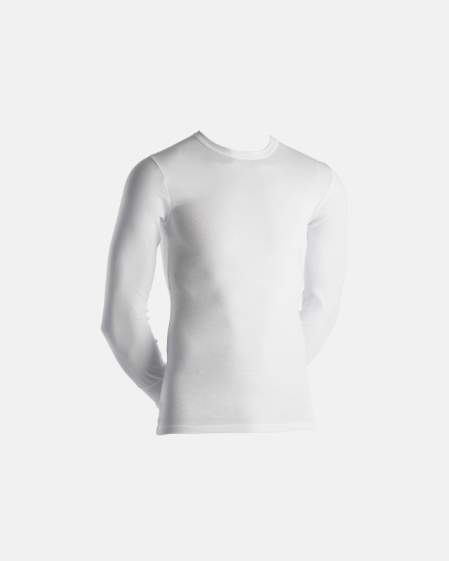 Økologisk Langærmet T-shirt "Rib" i Hvid - Dovre