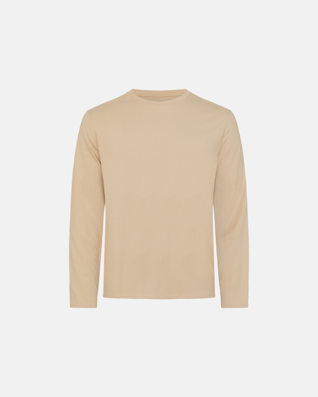 Bambus Langærmet T-shirt i Beige fra Resteröds