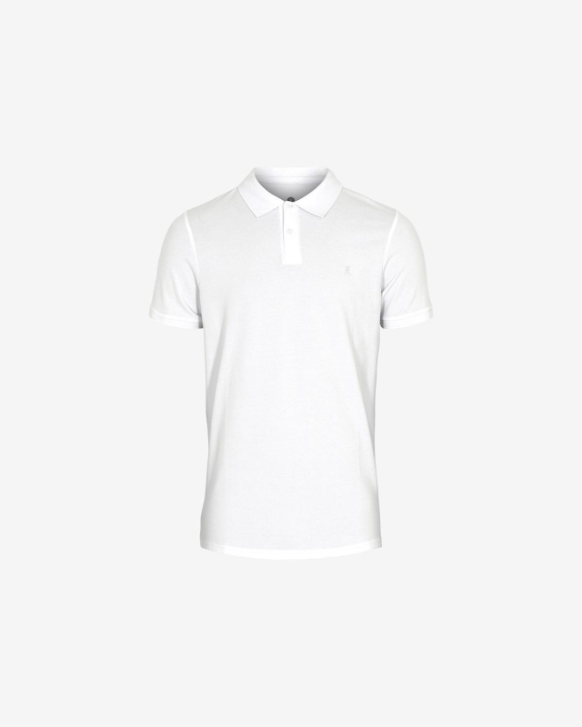 Bambus Polo Pique T-shirt i Hvid til Herre