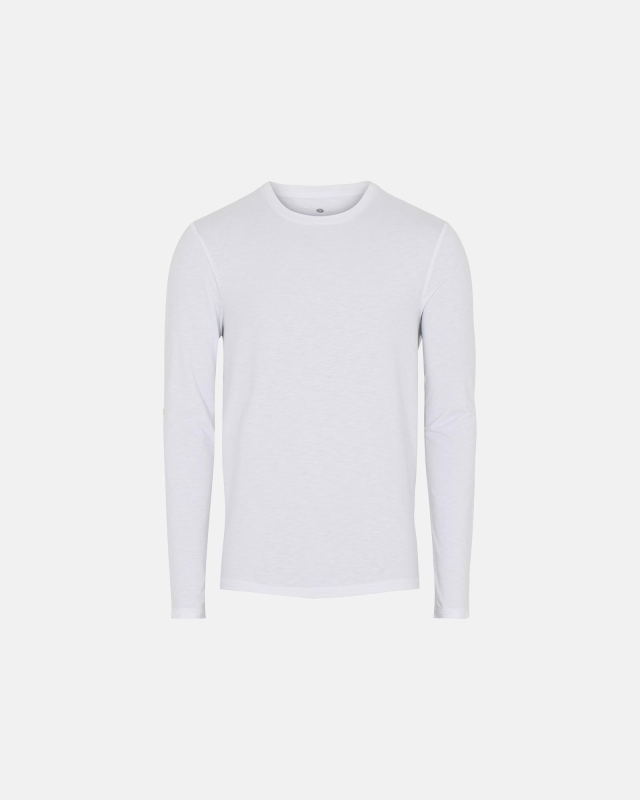 Bambus Langærmet Pyjamas T-shirt i Hvid - Tilbud!