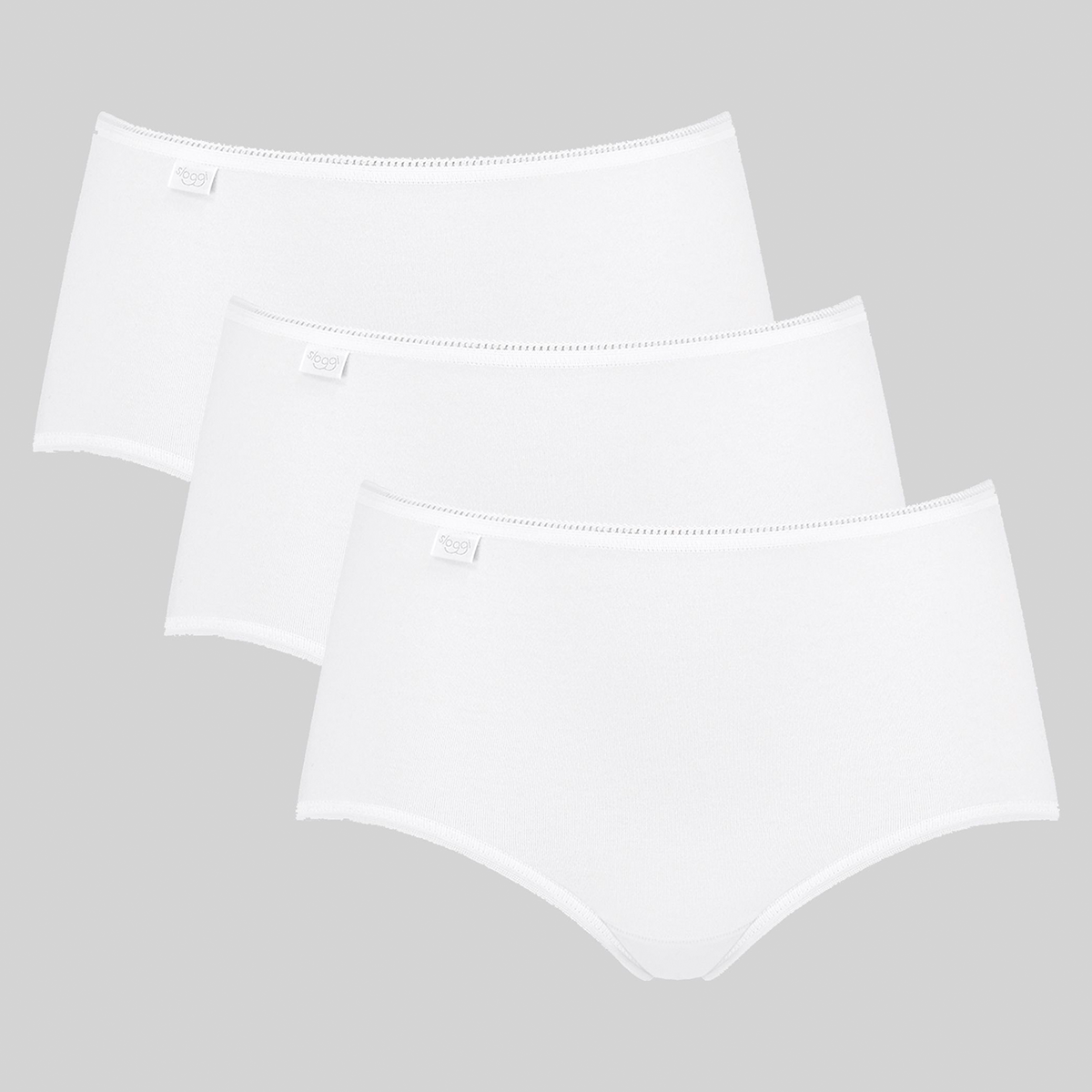 Sloggi 24/7 Cotton H 3 Pack midi trusse, hvid, Størrelse: 38, Dame