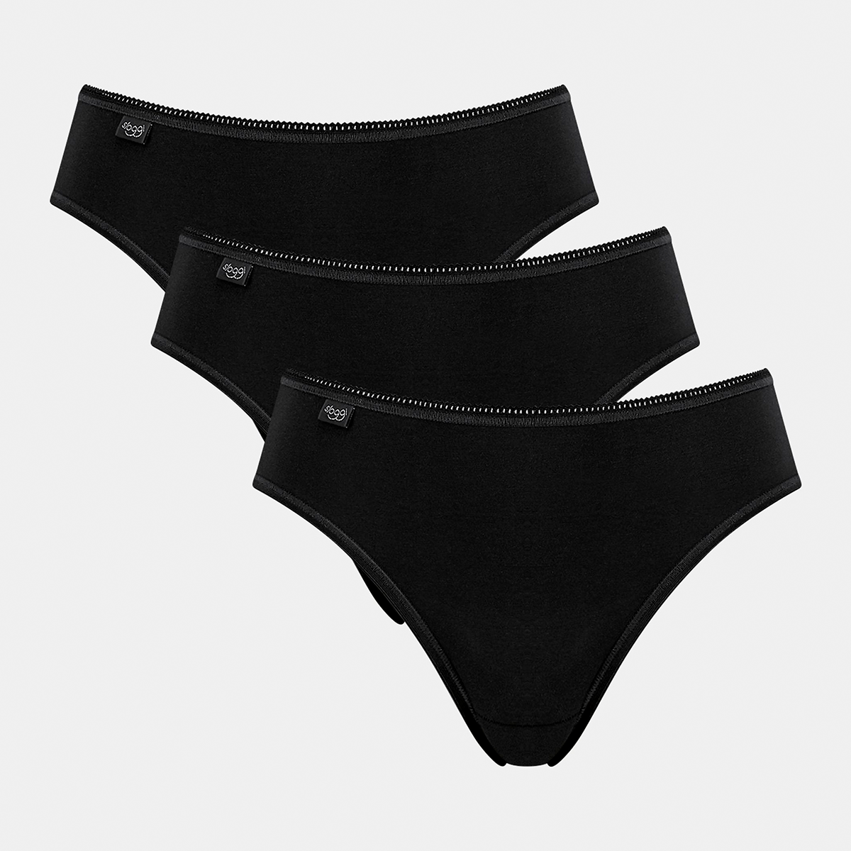 Sloggi 24/7 Cotton H 3 Pack tai trusse, sort, Størrelse: 38, Dame