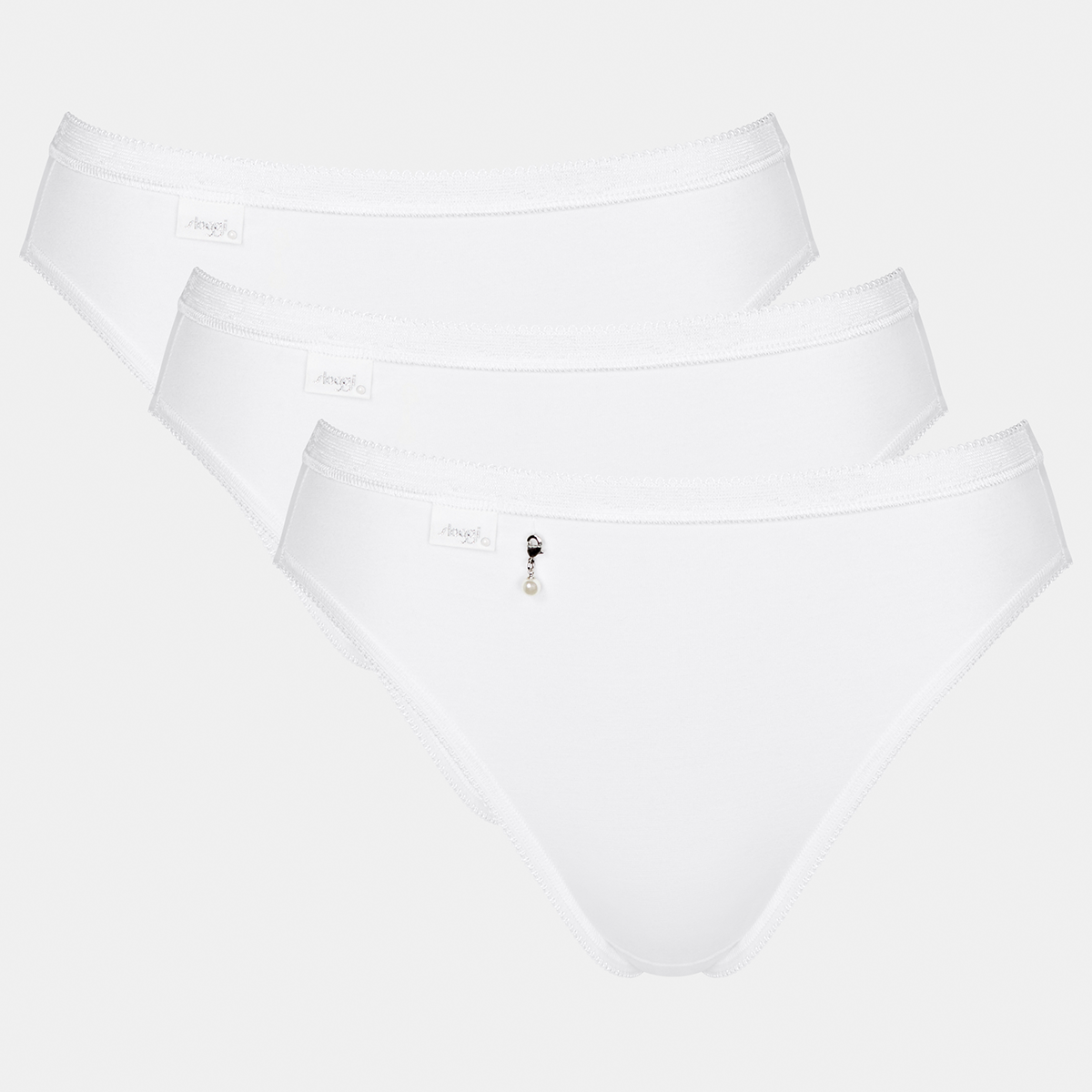 Sloggi Basic H Pearl 3 Pack tai trusse, hvid, Størrelse: 38, Dame