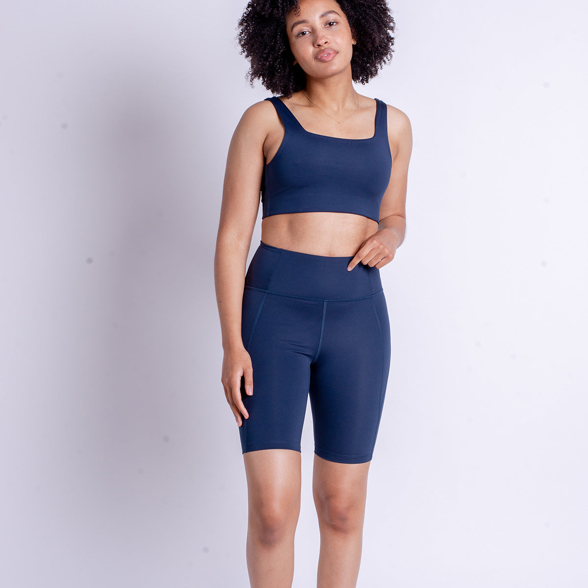Girlfriend Collective Compressive High-Rise Bike shorts, blå, Størrelse: XS, Dame