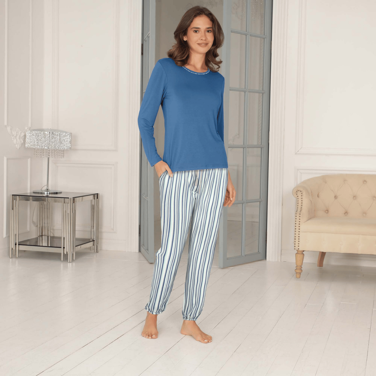 Lady Avenue  Bamboo pyjamas, multi, Størrelse: S, Dame