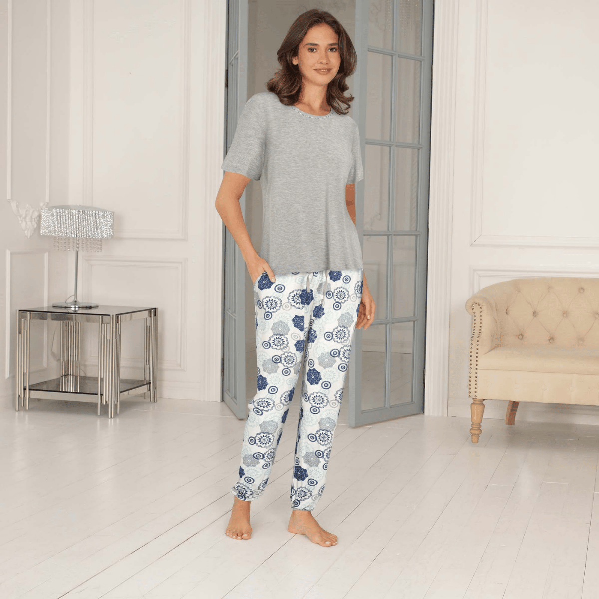 Lady Avenue  Bamboo pyjamas, multi, Størrelse: S, Dame