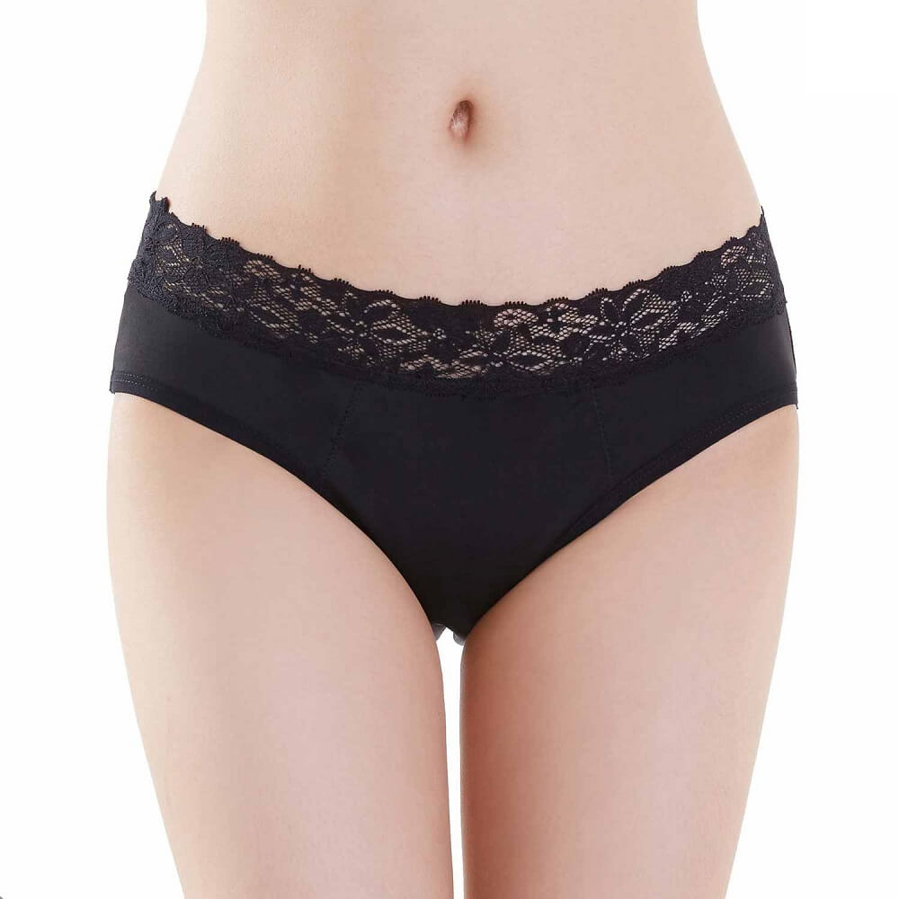 Bambus hipster menstruationstrusser, sort str. 2XL