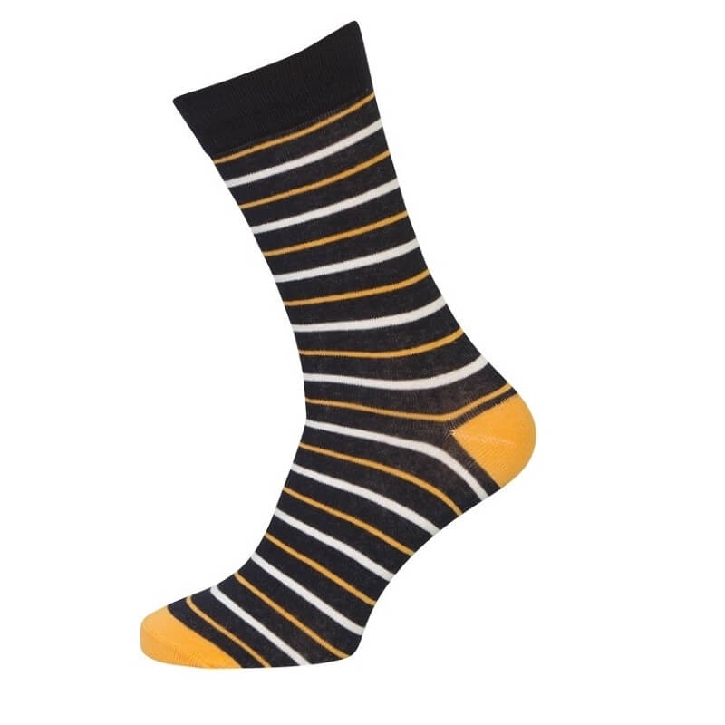 3-pak strømper med orange striber, Socks CPH str. 40-47